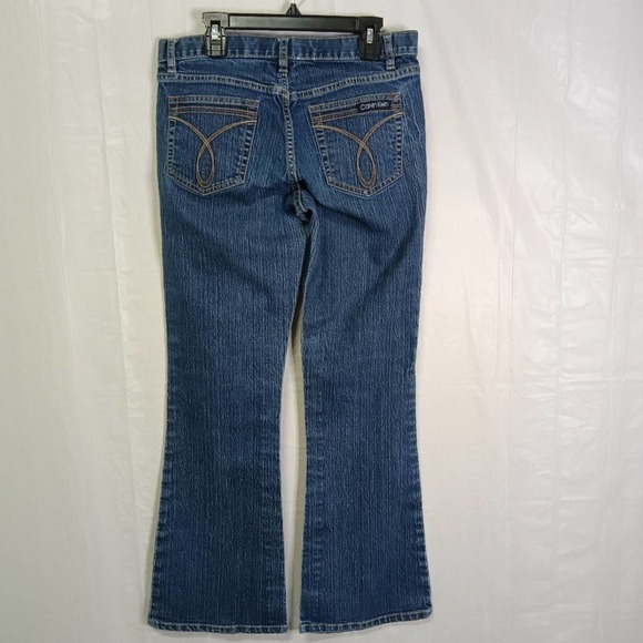 CALVIN Klein Women's Flare Jeans Blue Denim Medium Wash Low Rise Bootcut Sz 4 - Picture 4 of 10